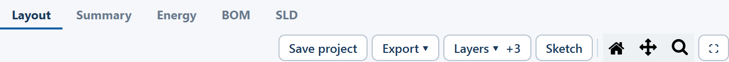 The view header on a narrow window: Satellite, Wireframe and Piles have moved into the Layers popover and the button reads Layers ▾ +3.